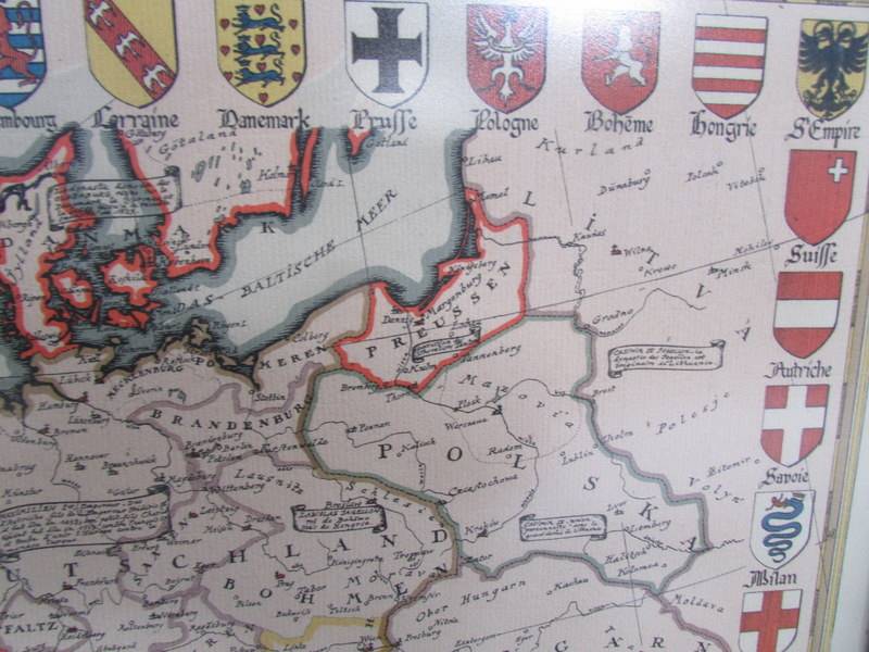 A framed and glazed map of Europe based on the original of 1590. - Image 2 of 5