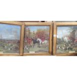 3 framed and glazed hunting prints by Heywood Hardy being 'The Meet',