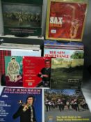 A quantity of LP's and 2 LP storage cases, including Acker Bill, Bob Newhart, Sidney Bechet,