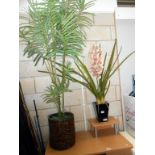 2 large artificial plants