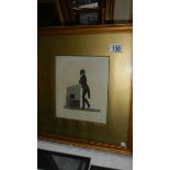 A framed and glazed silhouette engraving of Lord Russell.