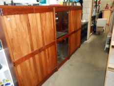 3 vintage teak effect wall units 2 are 90cm x 40cm x Height 140cm and the other one is 60cm x 40cm