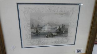 A framed and glazed early 20th century coloured engraving.