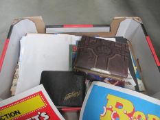 A mixed lot including a vintage photograph album (missing clasp),