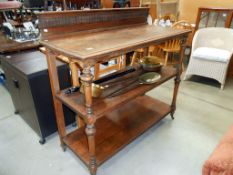 A Victorian oak buffet, height 115cm, width 122cm,