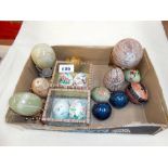 A mixed lot of marble (some with stands) and other eggs etc.