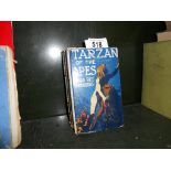 4 vintage hardback Tarzan books with dust jackets a/f