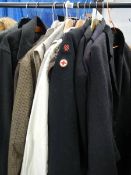 A quantity of men's jacket's, blazers, gilets, rain coats etc, brands include Marks & Spencer,