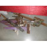 A quantity of old hinges etc.