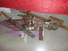 A quantity of old hinges etc.