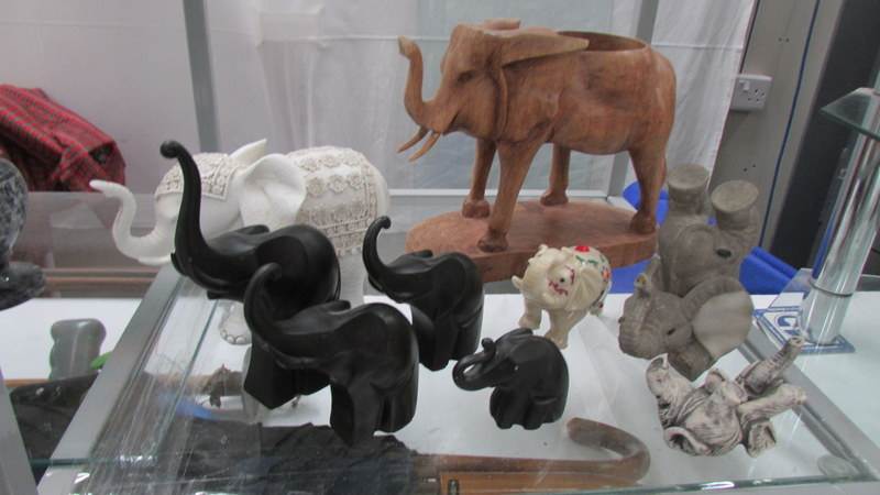 3 shelves of assorted elephant ornaments. - Image 4 of 4