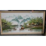 A 20th century Chinese picture on canvas.
