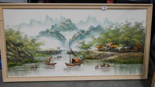 A 20th century Chinese picture on canvas.