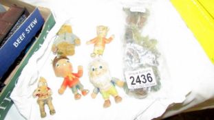 A quantity of miniature figures including Noddy, Rupert etc and a quantity of lead figures.