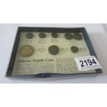 A boxed set of 8 Medieval coins.