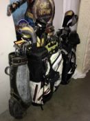 A large quantity of golf clubs in 3 golf bags - collect only ****Condition report****