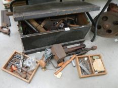 A tool box and tools.