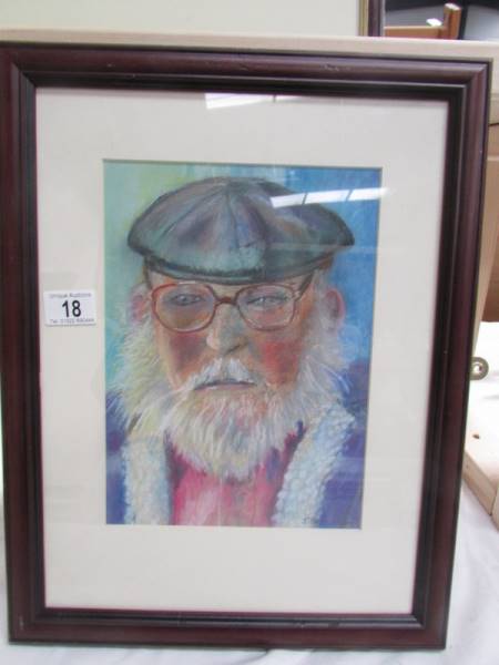 A framed and glazed pastel entitled 'Old George' by Joyce Snowden,