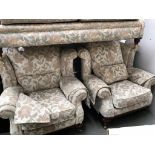 2 floral arm chairs