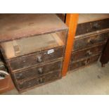 A 2 x 4 drawer chests (one drawer missing).