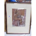 A framed and glazed pastel 'Figure Study' by Joyce Snowden (Lincolnshire Artist's Society artist)
