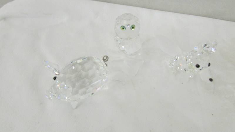 6 Swarovski crystal animals being owl, pig, fox, dog, - Image 2 of 3