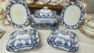 5 pieces of Booth's Ming pattern dinnerware comprising large tureen,