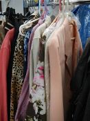 A mixed lot of women's clothing including blazers, jackets, silk shirts, brands include Anthology,