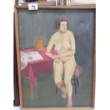 A framed oil on canvas 'figure study' by Jack Snowden, image 45.5 x 33.5 cm, frame 48 x 36 cm.