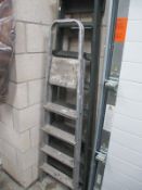 Vintage wooden and aluminium step ladders