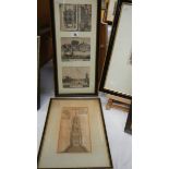3 engravings in one frame being Kingsgate,
