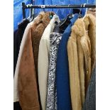 A quantity of women's double breasted/fur collar coats etc.