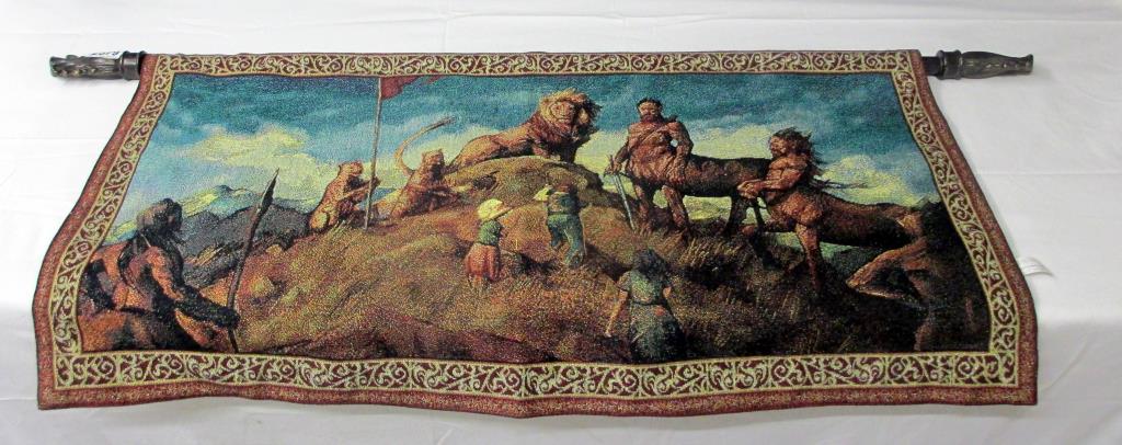 A Disney Chronicles of Narnia The Lion The Witch and The Wardrobe Tapestry and ornamental pole