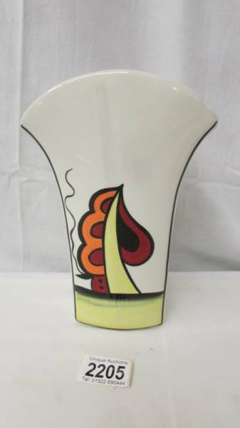 A Lorna Bailey Pottery round top vase in the Ravensdale design, 15 cm tall, signed to base. - Image 2 of 3