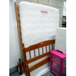 A sleep to dream memory foam 4'6" mattress and pine bed frame