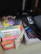 A quantity of notebooks, bags, sunglasses, umbrella, ties,