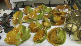 Approximately 15 pieces of Royal Winton table ware including leaf dishes, toast rack, dishes,