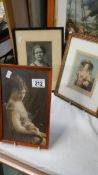 3 framed and glazed family photographs.