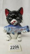 A Lorna Bailey Pottery 'Pikey' The cat, 13 cm, signed to base.