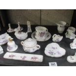 A selection of floral porcelain ornaments by Aynsley etc.