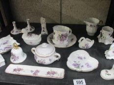 A selection of floral porcelain ornaments by Aynsley etc.