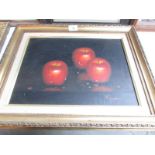 A still life oil on canvas 'Red Apples' signed K Mason. Image 38.5 x 29 cm, framed 52 x 43 cm.