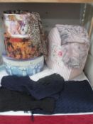 4 storage boxes plus 5 ladies scarves and 2 pairs of gloves
