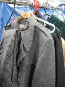 A mixed lot of men's clothing including jacket, double breasted coats, Chino's etc.