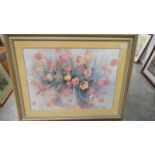 A large good floral print by Sletts, 93 x 75 cm.