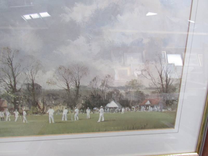 A framed and glazed print entitled 'The Opening Match' from a painting by Roy Perry R I. Image 56. - Image 2 of 4