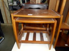 A 1970's teak nest of 2 tables 43cm x 33cm x height 39cm