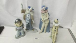Four NAO by Lladro circus related figurines - "Kind Clown" (NAO Ref: 02004452),