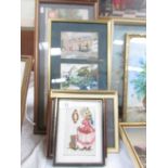 A set if 3 watercolours in one frame by John V Emms,