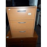 A light wood effect 2 drawer bedside chest of drawers 40cm x 42cm x height 55cm